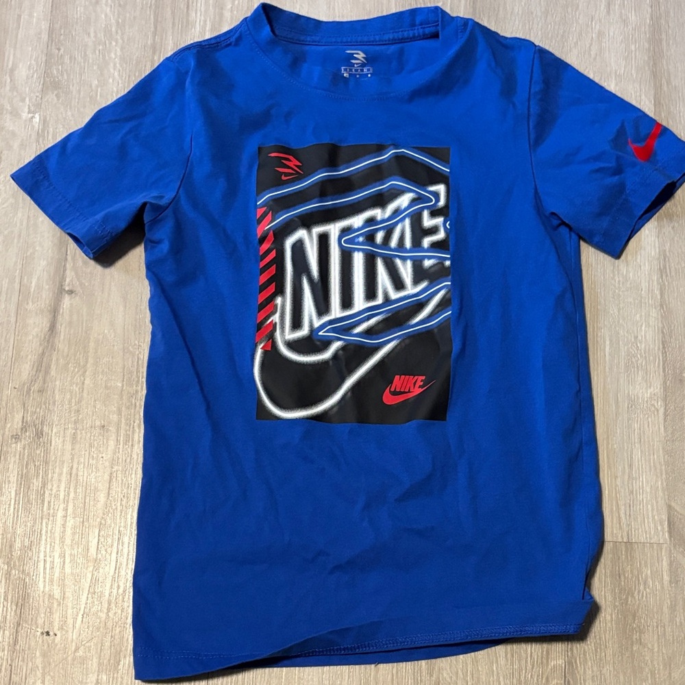 Nike Kids Electric Blue Tee with Red and Black Graphic
